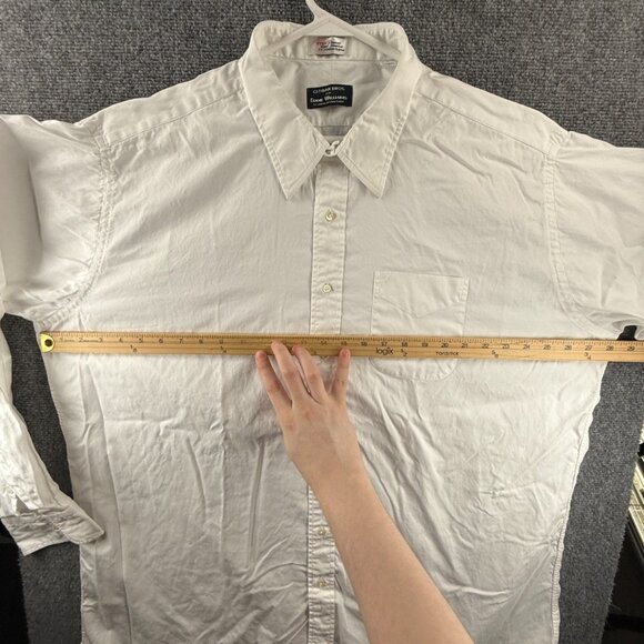 Gitman Bros 18.5 37 Pinpoint USA Cotton Oxford TTX Point White Shirt American - Picture 11 of 16